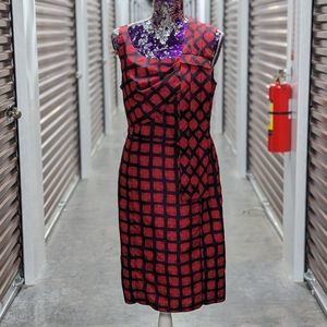 Marc by Marc Jacobs Size 10 Red & Black Sheath Dress